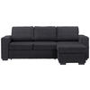 ECKSOFA Anthrazit Velours  - Anthrazit/Schwarz, Design, Kunststoff/Textil (244/157cm) - Carryhome