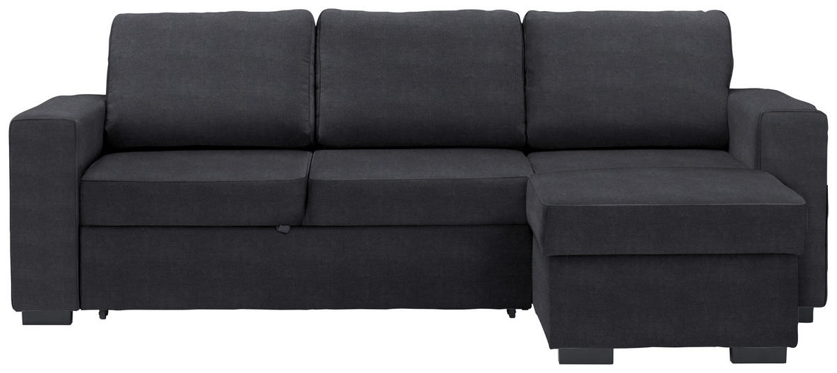 ECKSOFA Anthrazit Velours  - Anthrazit/Schwarz, Design, Kunststoff/Textil (244/157cm) - Carryhome