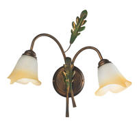 WANDLEUCHTE 40/20/36 cm   - Bronzefarben/Olivgrün, Natur, Glas/Metall (40/20/36cm)