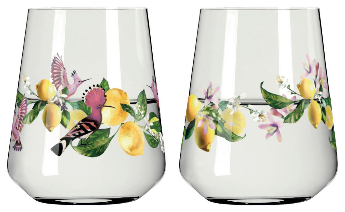 GLÄSERSET Sommertau Limoncello 2-teilig  - Transparent/Gelb, Design, Glas (9.2/11.0cm) - Ritzenhoff