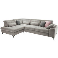 ECKSOFA Grau Webstoff  - Schwarz/Grau, KONVENTIONELL, Textil/Metall (220/314cm) - SetOne by Musterring