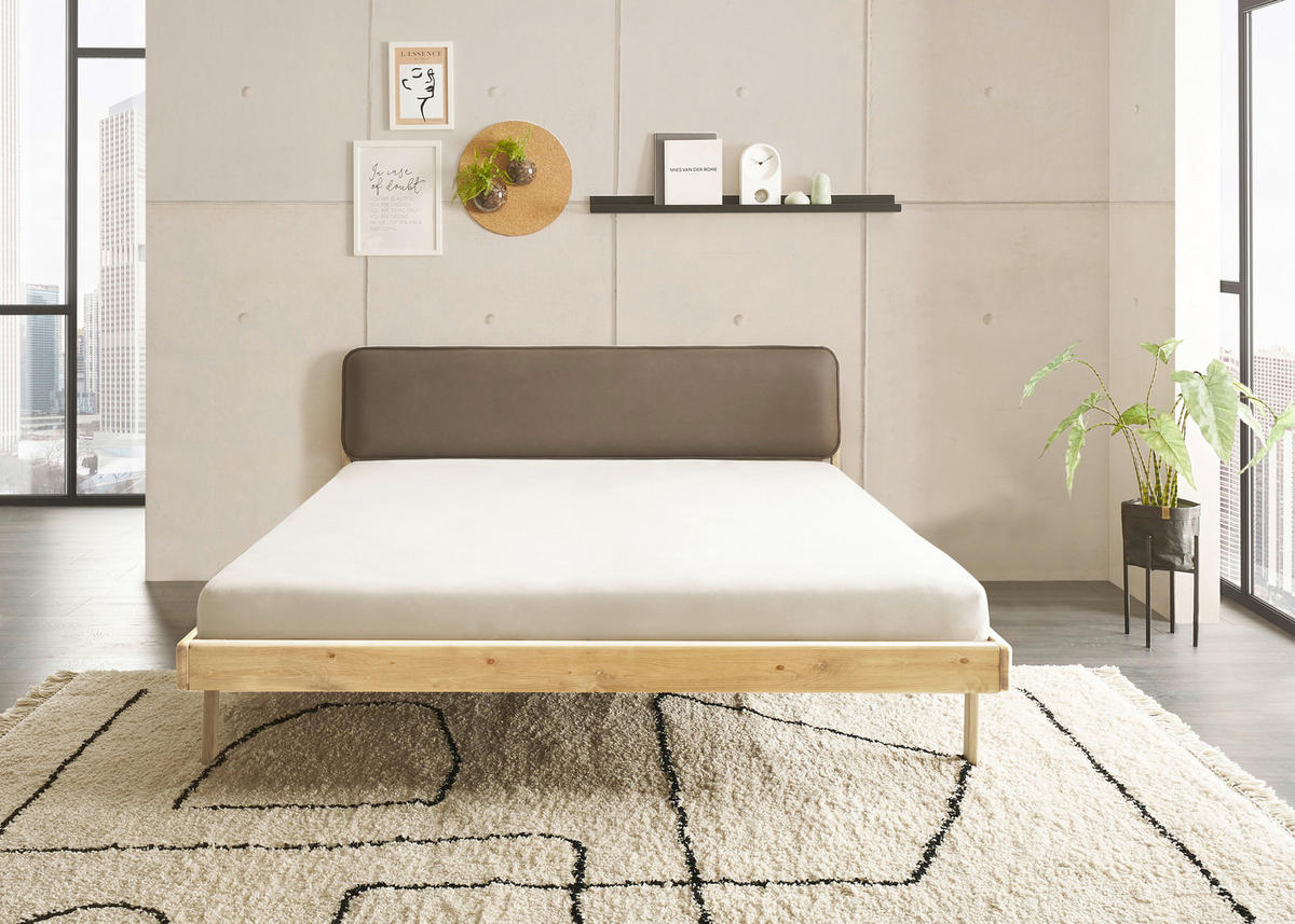 BETT 180/200 cm,  in Eichefarben,  - Taupe/Eichefarben, MODERN, Holz (180/200cm) - MID.YOU