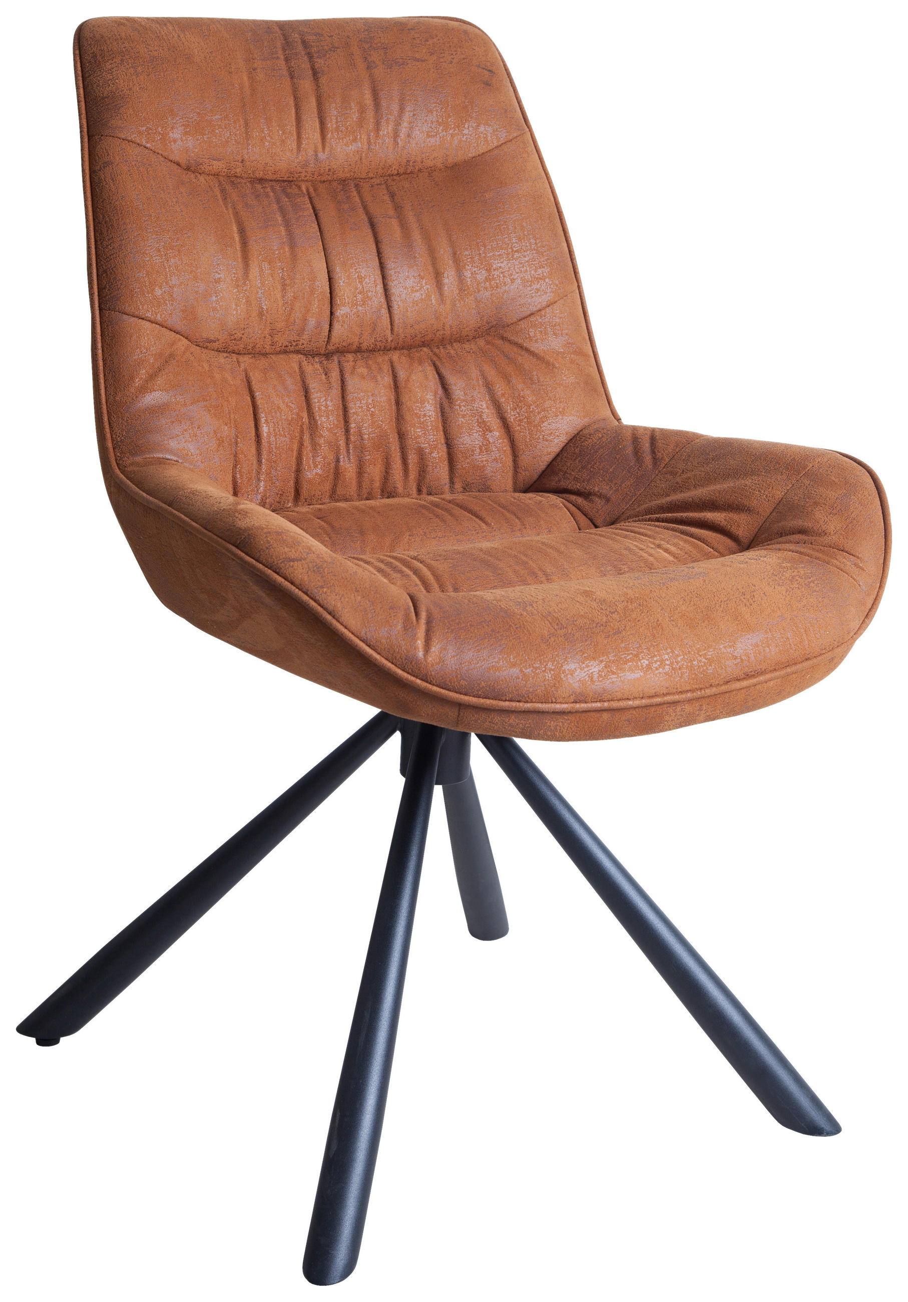 STUHL  in Struktur Textil  - Schwarz/Braun, Design, Textil/Metall (57/84/63cm) - Hom`in