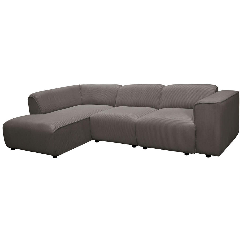 Thumbnail - Mid.you Ecksofa Anthony, Braun, Textil, 3-Sitzer, Ottomane links, L-Form, 275x163 cm, Made in EU, Wohnzimmer, Sofas & Co...