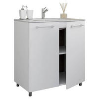 WASCHTISCHKOMBI 60 cm  - Weiss/Silberfarben, Modern, Keramik/Holzwerkstoff (60cm) - MID.YOU