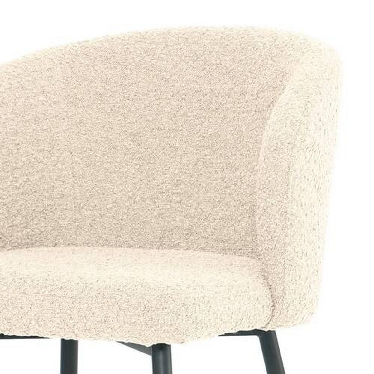 STUHL  in Eisen Bouclé Metall, Textil  - Creme/Schwarz, LIFESTYLE, Textil/Metall (57/82/59cm) - home24