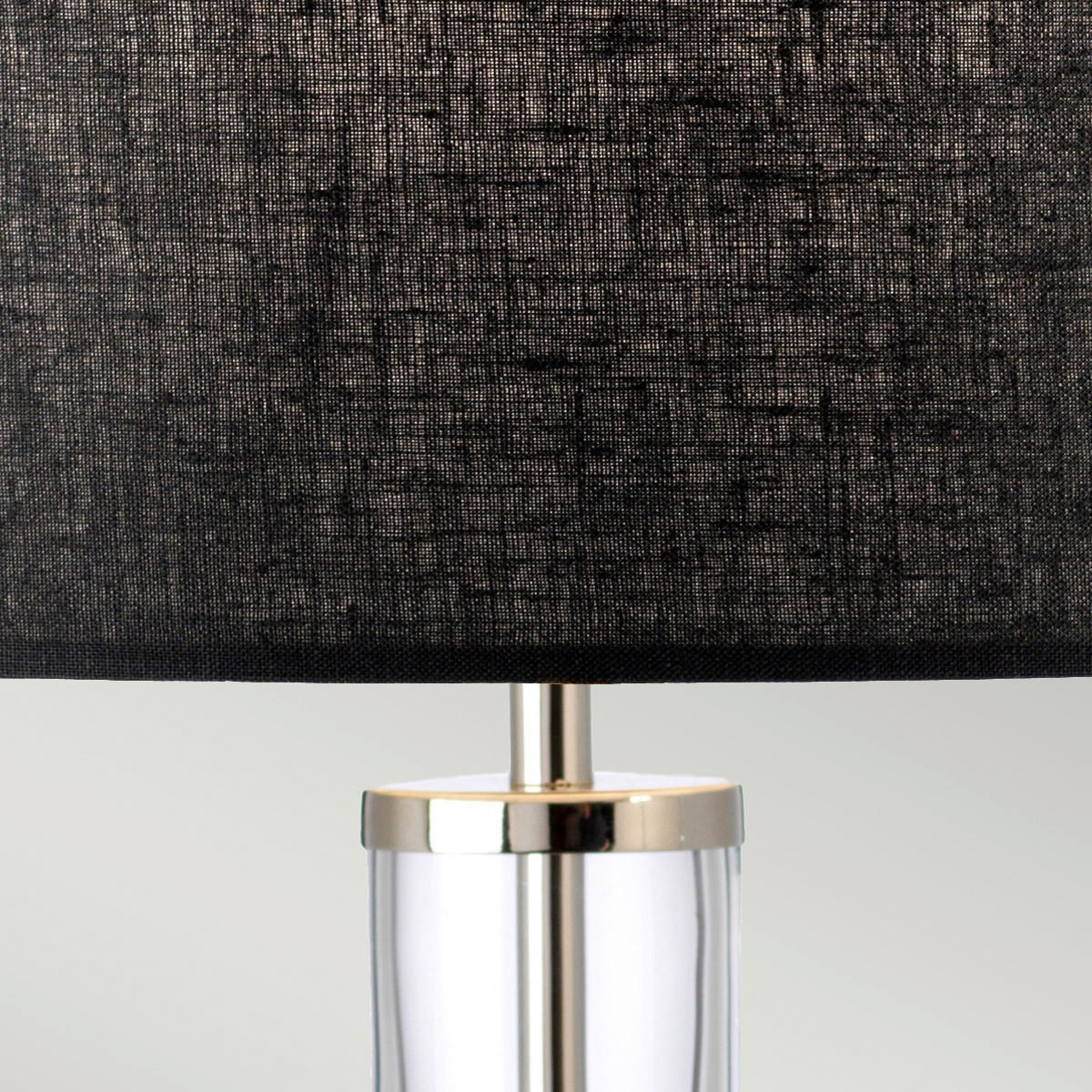 TISCHLEUCHTE - Schwarz/Nickelfarben, Konventionell, Glas/Textil (36/67cm) - Elstead Lighting