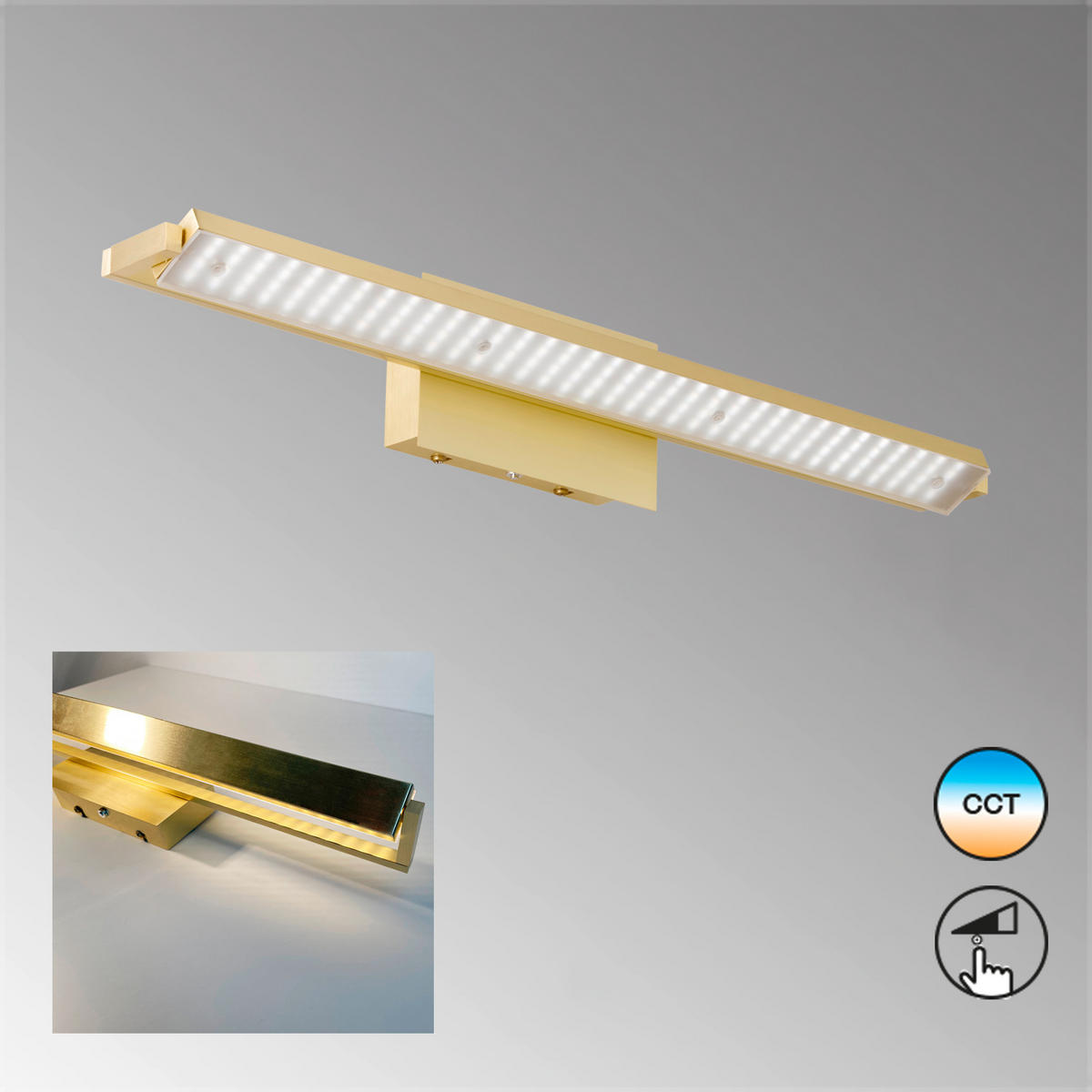 LED-WANDLEUCHTE - Weiss/Messingfarben, Design, Kunststoff/Metall (60/10cm) - Fischer & Honsel