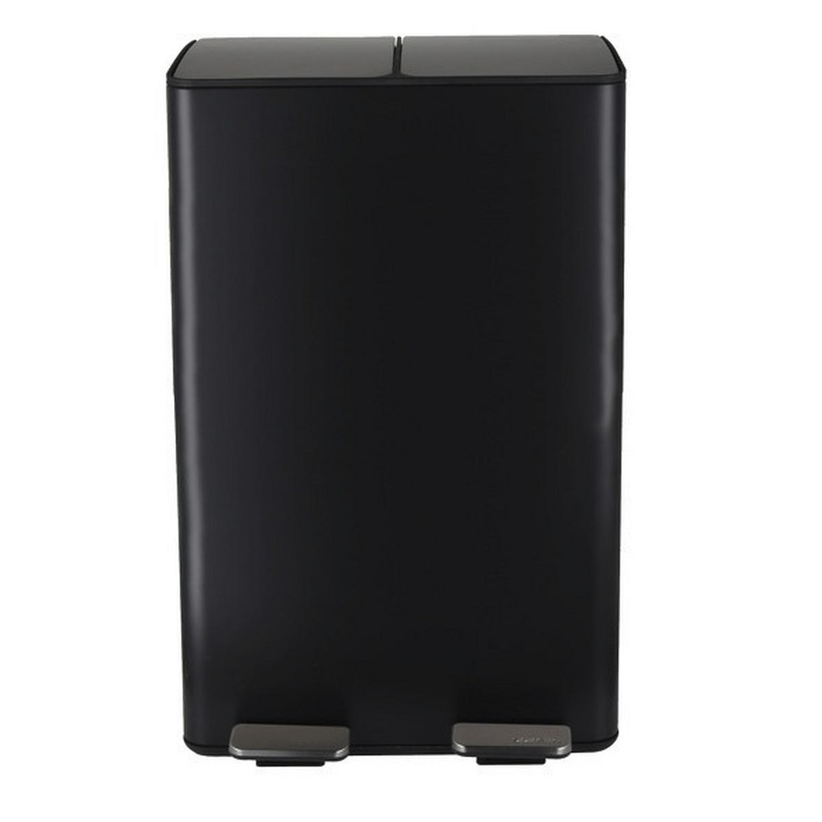 ABFALLEIMER 60 l  Metall  - Schwarz, Basics, Kunststoff/Metall (45/30/71cm) - Spirella