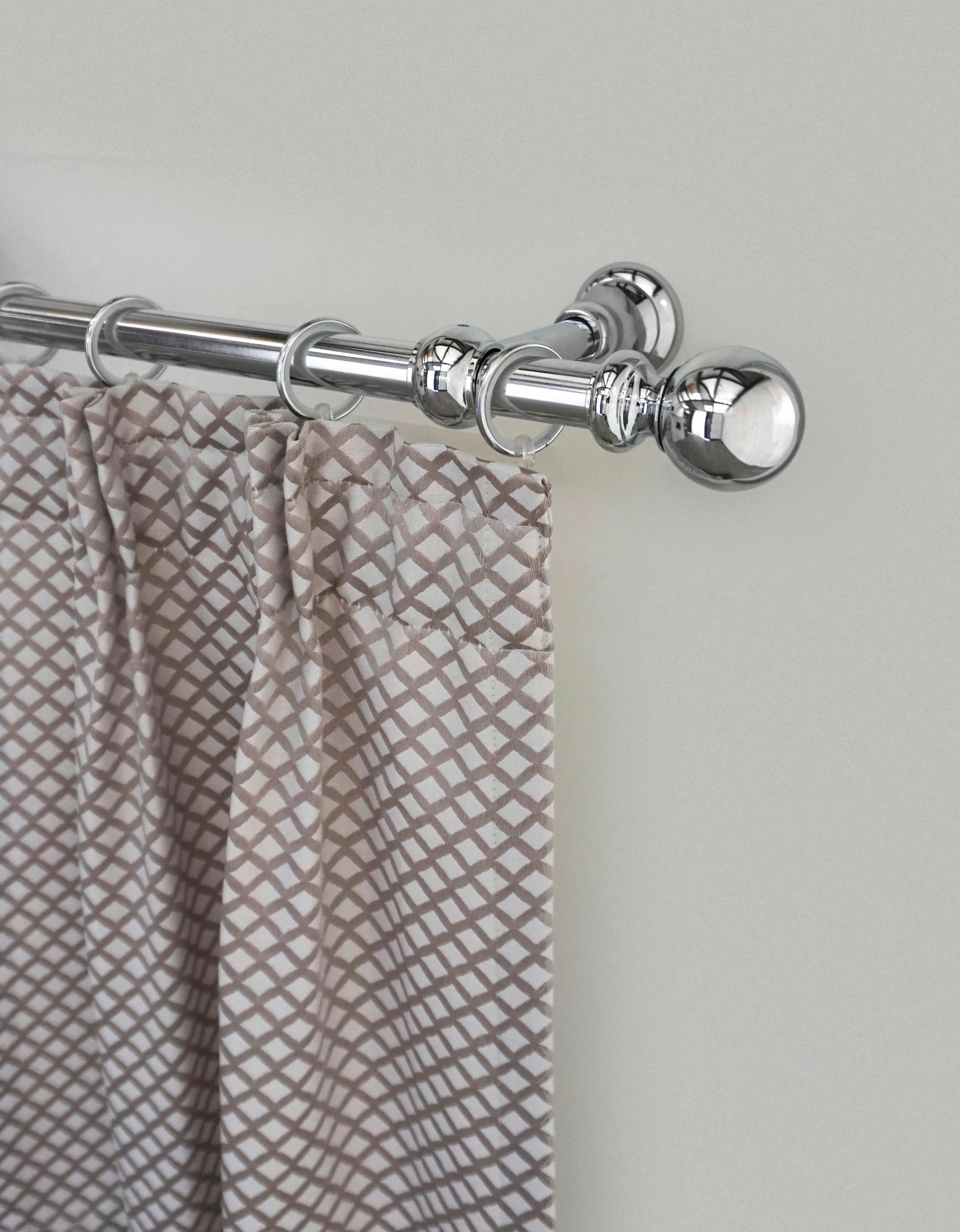 VORHANGSTANGE 145 cm  - Chromfarben, KONVENTIONELL, Metall (145cm)