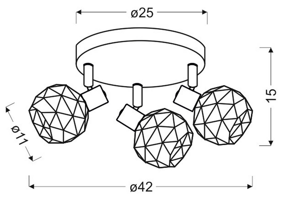 TAKSPOTLIGHT 42/42/15 cm   - Basics, metall (42/42/15cm)