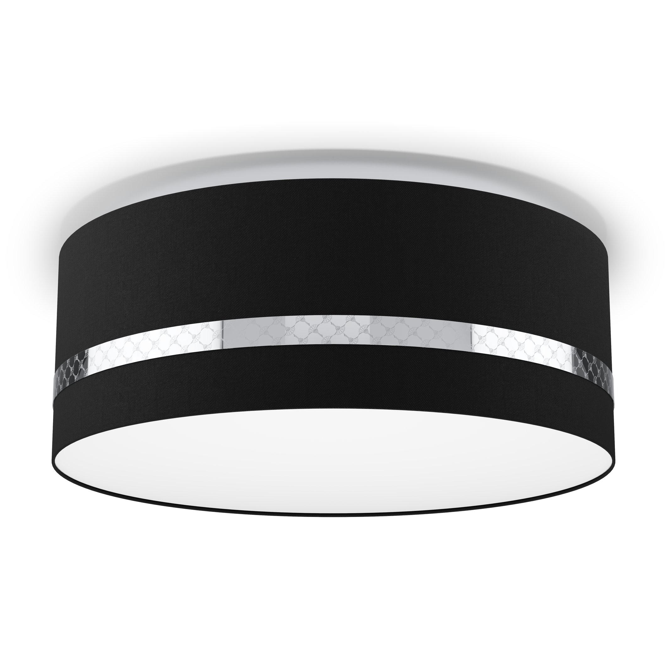 DECKENLEUCHTE Round Lights 53/23 cm   - Chromfarben/Schwarz, Design, Textil/Metall (53/23cm) - Joop!