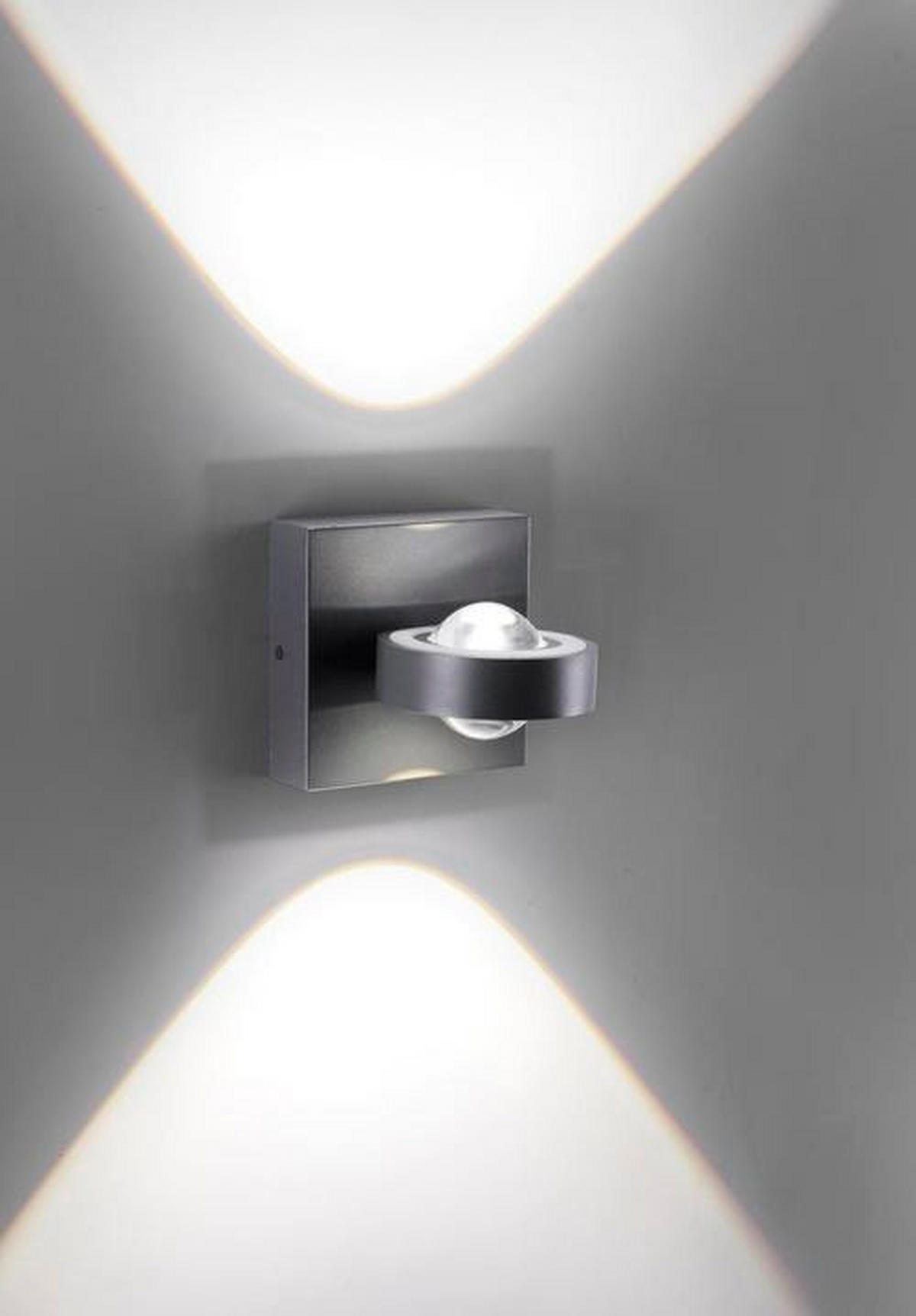 LED-WANDLEUCHTE 15,7/13/13 cm    - Anthrazit, Design, Metall (15,7/13/13cm) - Paul Neuhaus