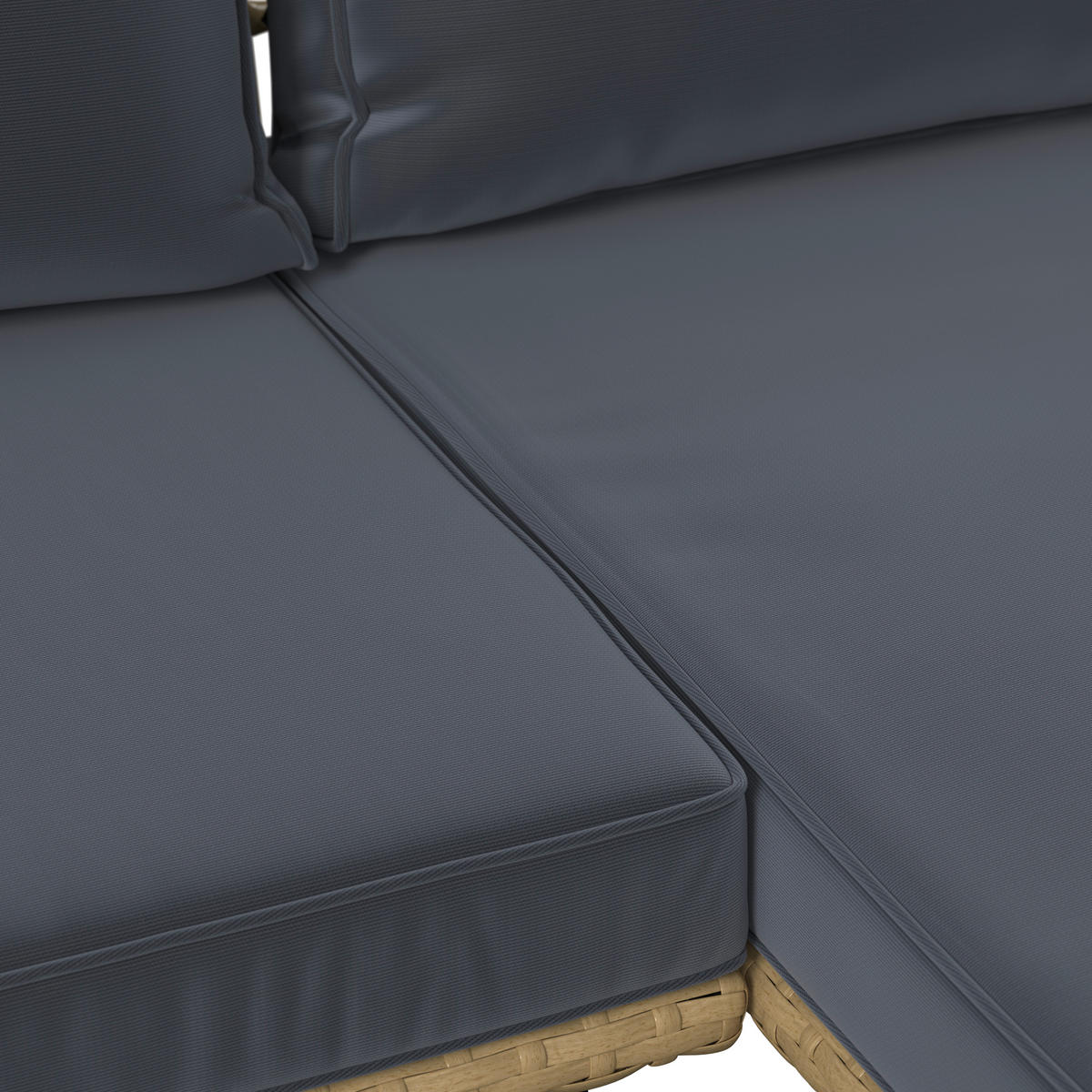 LOUNGEGARNITUR Stahl  - Dunkelgrau/Schwarz, MODERN, Glas/Kunststoff (187,5/79/135cm) - Ambia Garden