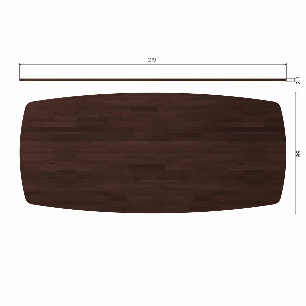 ESSTISCH Eiche oval Dunkelbraun  - Dunkelbraun, Design, Holz (220/100/74cm) - Livetastic