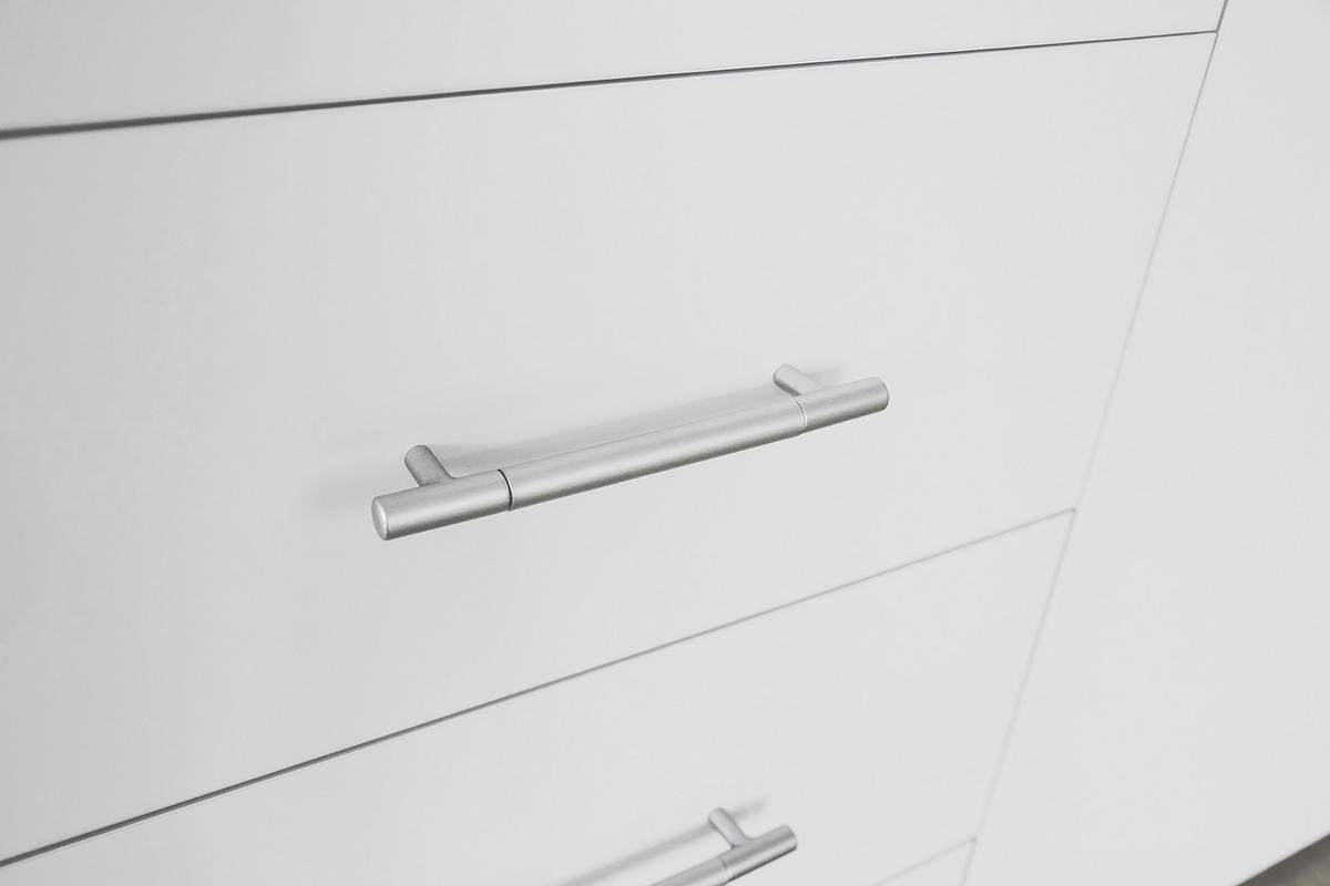 GARDEROB MED GÅNGJÄRN 244/218,6/59,4 cm 5-dörrar - vit/aluminiumfärg, Klassisk, metall/trämaterial (244/218,6/59,4cm) - Best Price
