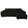 ECKSOFA in Mikrofaser Schwarz  - Silberfarben/Schwarz, Design, Textil/Metall (256/175cm) - Livetastic