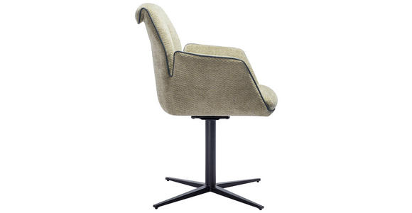 ARMLEHNSTUHL  in Eisen Mikrofaser  - Schwarz/Grün, Design, Textil/Metall (61/88/62cm) - Novel