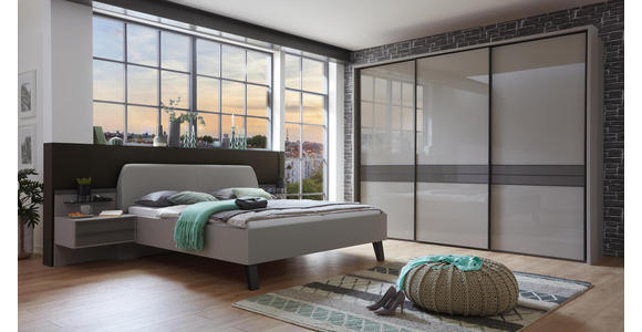 BETTANLAGE in Braun, Grau - Braun/Grau, Design, Glas/Holzwerkstoff (180/200cm) - Dieter Knoll