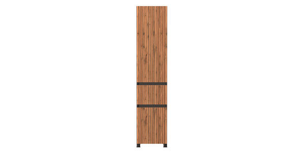 HOCHSCHRANK 40/180/35 cm  - Eiche Wotan/Graphitfarben, Natur, Holzwerkstoff/Kunststoff (40/180/35cm) - Xora