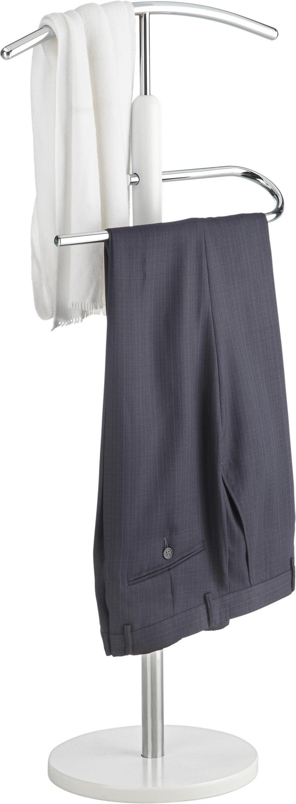 HERRBETJÄNT - vit/kromfärg, Klassisk, metall/trämaterial (42/110/30cm)