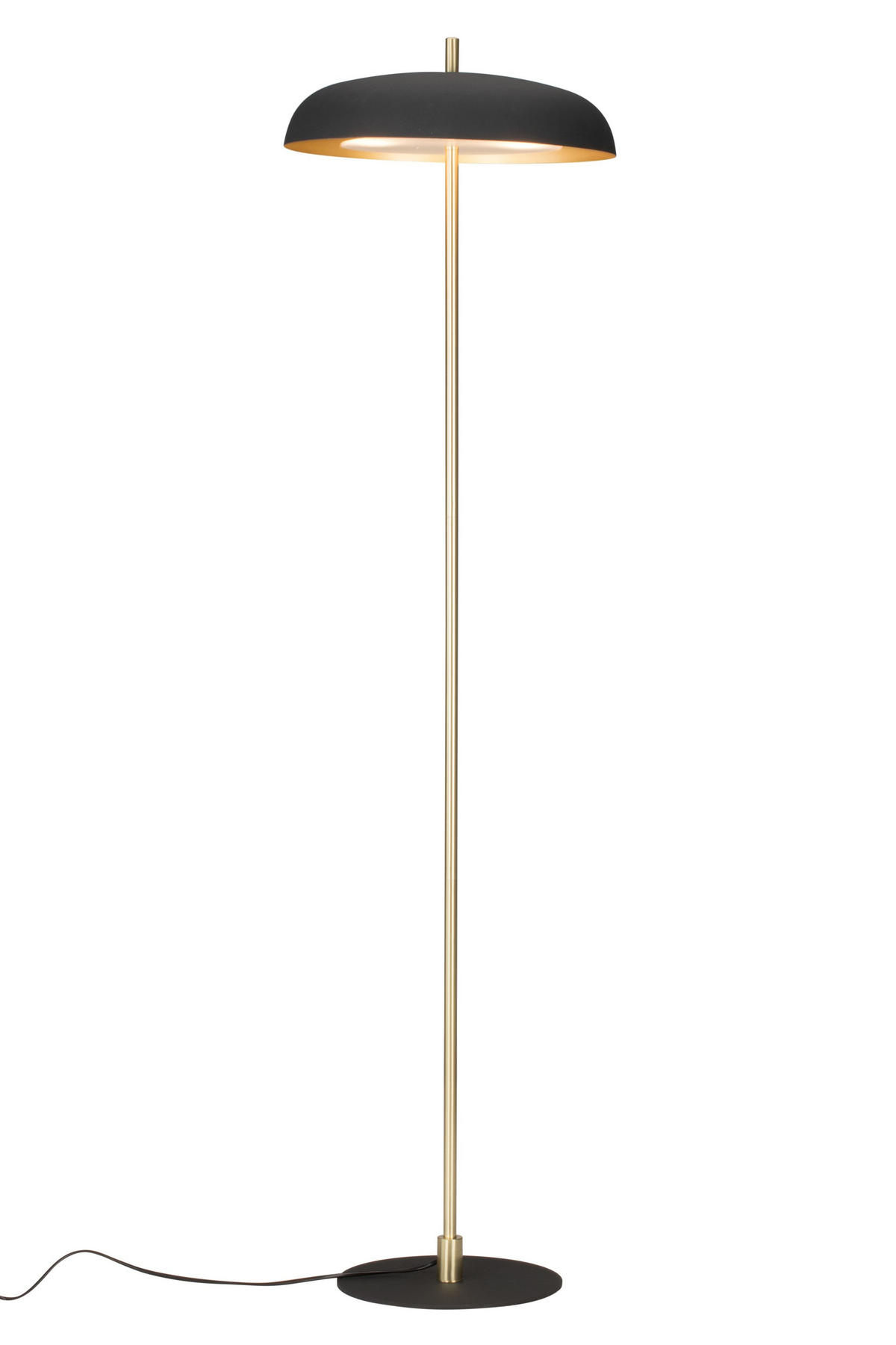 STOJACÍ LAMPA, 38/142 cm  - černá/barvy zlata, Konvenční, kov (38/142cm) - Novel
