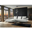 ECKSOFA in Chenille Ecru  224/305 cm  - Ecru/Schwarz, Design, Textil/Metall (224/305cm) - Dieter Knoll