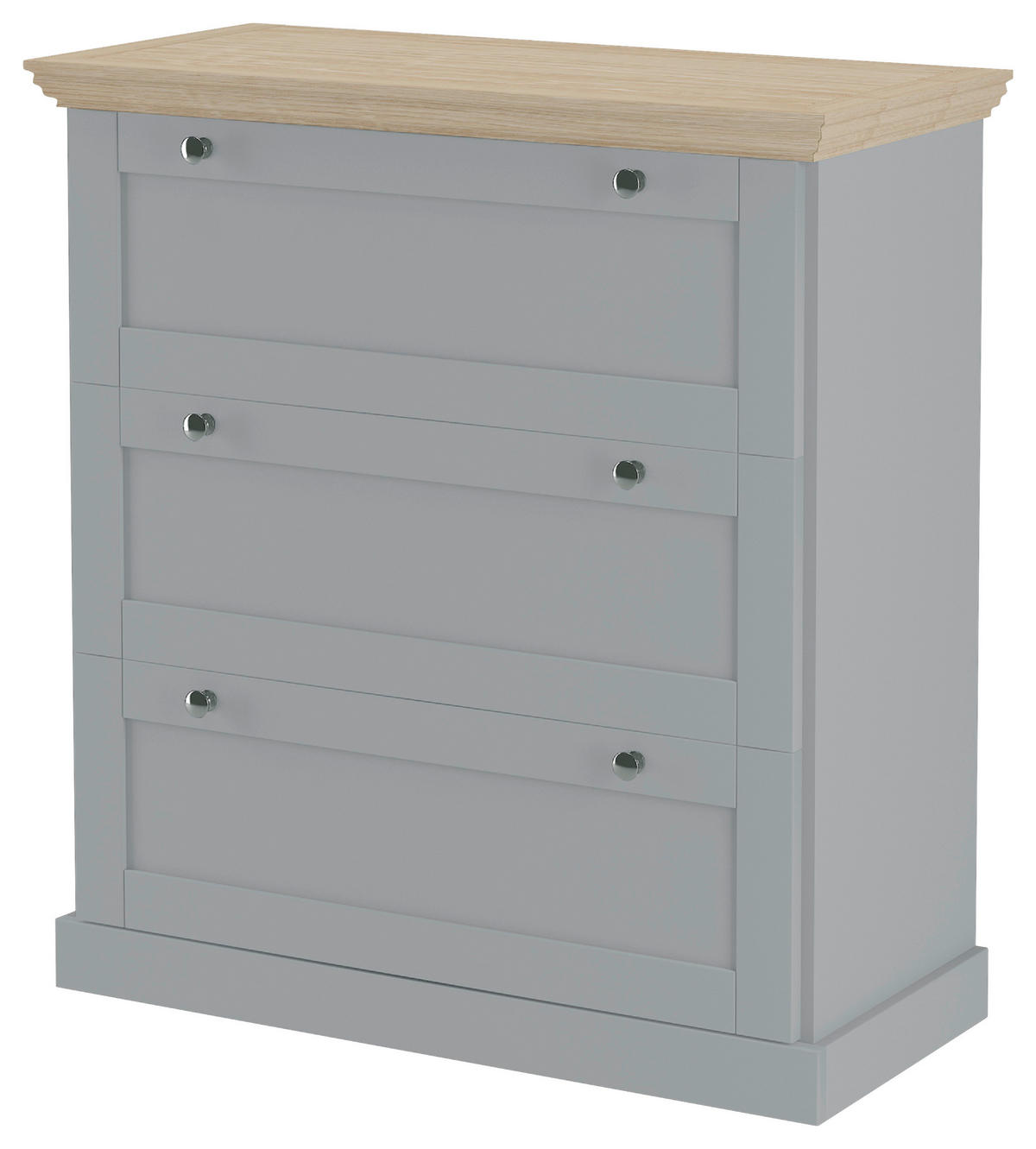 KOMMODE  in 75/80/35 cm  - Eichefarben/Silberfarben, Design, Holzwerkstoff/Metall (75/80/35cm) - MID.YOU