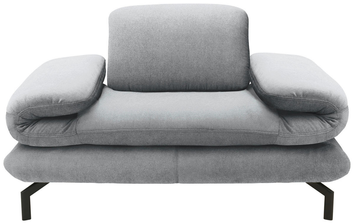 SESSEL Webstoff Silberfarben    - Silberfarben/Schwarz, Design, Textil/Metall (139/83/98cm) - LOOKS by W.Joop
