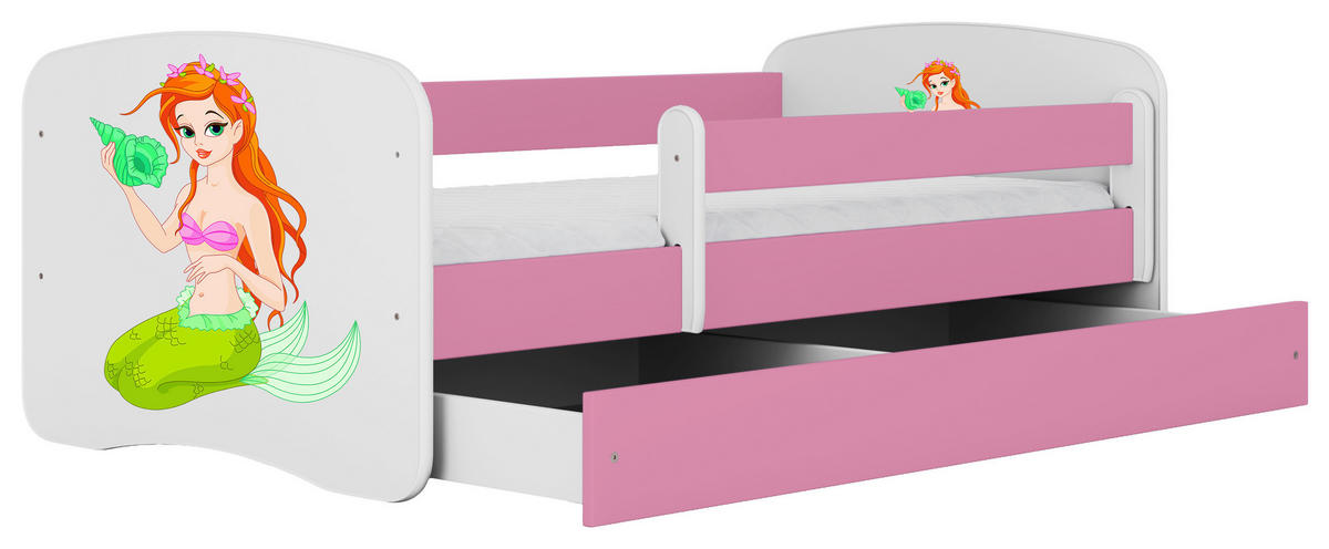 KINDER-/JUNIORBETT - Pink/Birkefarben, MODERN, Holz/Holzwerkstoff (80/160cm) - MID.YOU