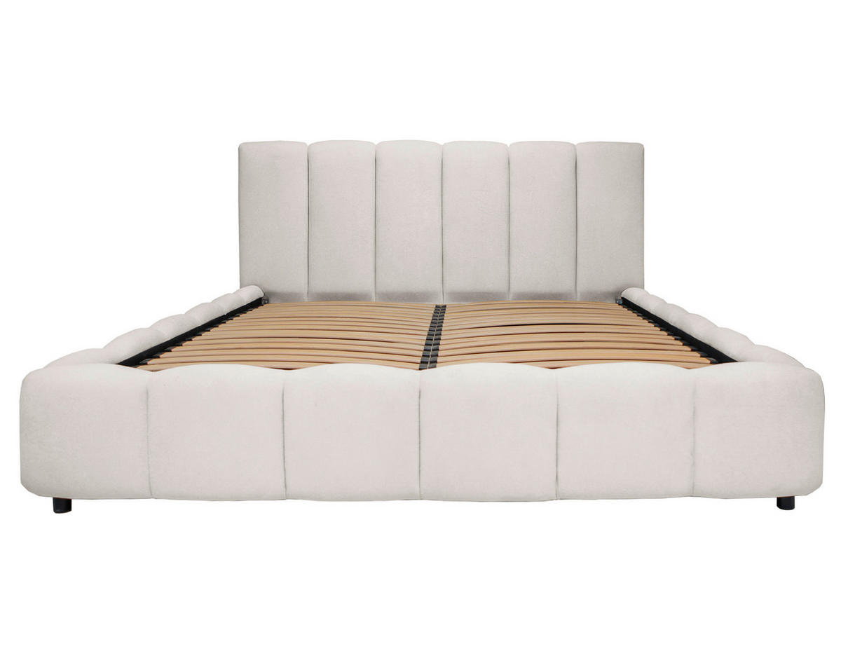 POLSTERBETT Cloudy Lattenrost, Bettkasten 180/200 cm  in Creme  - Creme/Schwarz, KONVENTIONELL, Holz/Kunststoff (180/200cm) - Boxxx
