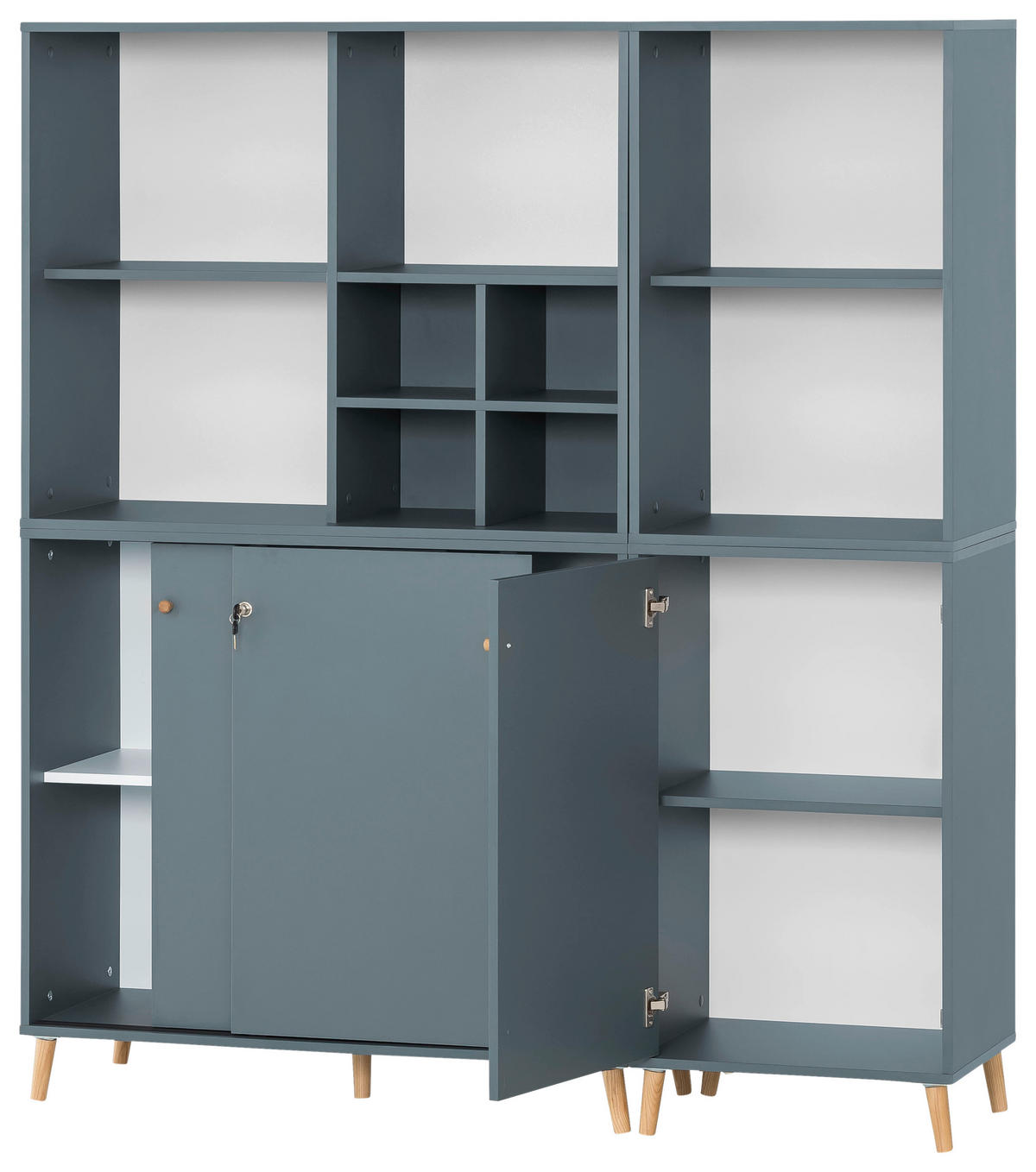 AKTENSCHRANK Petrol  - Petrol, MODERN, Holzwerkstoff (151,05/175,2/41cm) - MID.YOU