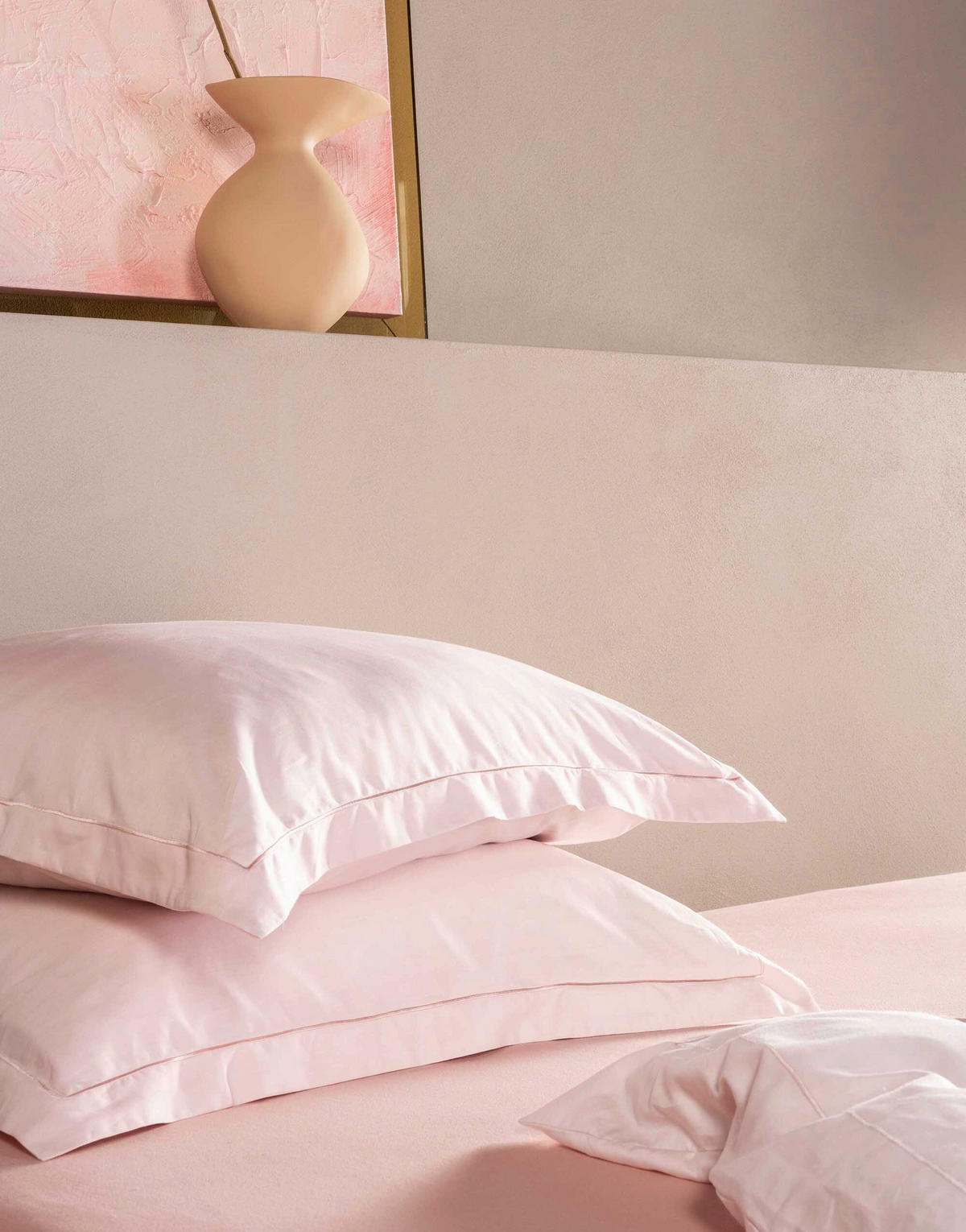BETTWÄSCHE 3-teilig Aziza Makosatin 200/200 cm  - Hellrosa, KONVENTIONELL, Textil (200/200cm) - Essenza