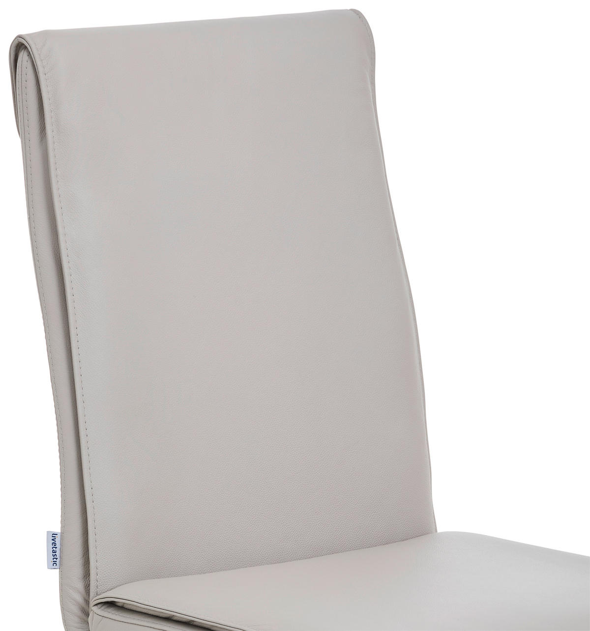 SCHWINGSTUHL  in Edelstahl Echtleder pigmentiert  - Edelstahlfarben/Beige, Design, Leder/Metall (46/99/62cm) - Livetastic