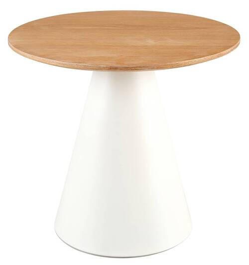 KONFERENČNÍ STOLEK, barvy dubu, bílá, dřevo, kov, 48/45/48 cm - bílá/barvy dubu, Design, kov/dřevo (48/45/48cm) - MID.YOU