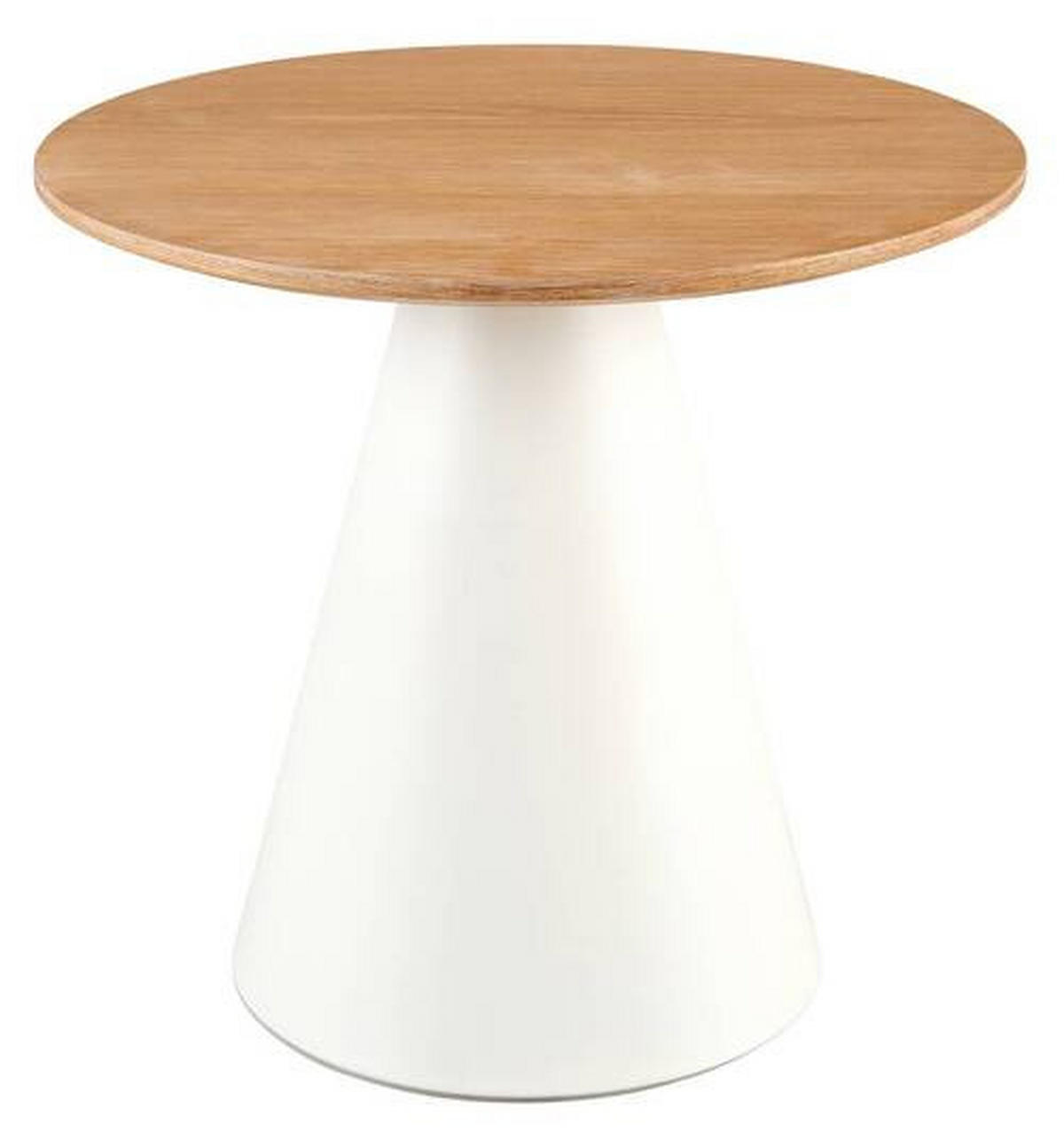 KONFERENČNÍ STOLEK, barvy dubu, bílá, dřevo, kov, 48/45/48 cm - bílá/barvy dubu, Design, kov/dřevo (48/45/48cm) - MID.YOU