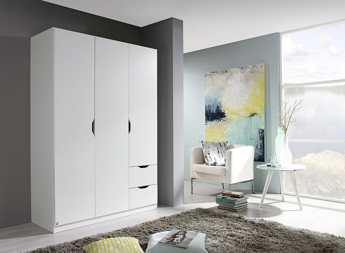 DREHTÜRENSCHRANK 136/197/54 cm 3-türig  - Weiß, MODERN, Holzwerkstoff (136/197/54cm) - Rauch Möbel