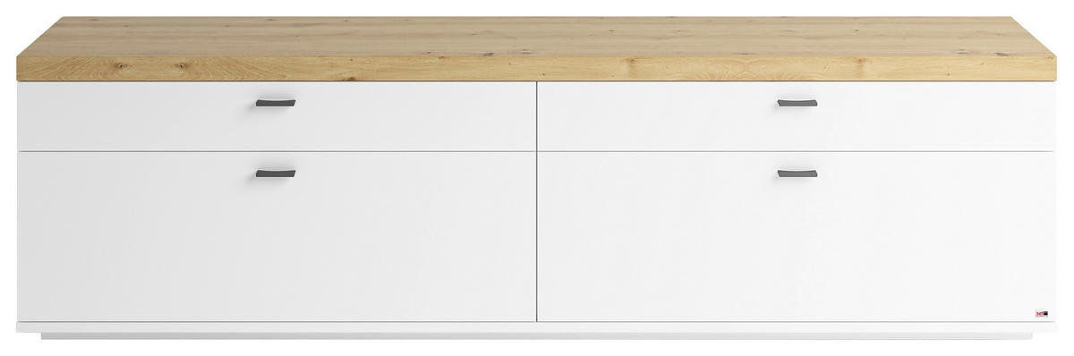 LOWBOARD  in 210/58,7/43,8 cm  - Weiß/Eiche Artisan, Design, Holzwerkstoff/Metall (210/58,7/43,8cm) - SetOne by Musterring