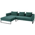 ECKSOFA Grün Feincord  - Schwarz/Grün, KONVENTIONELL, Textil/Metall (178/284cm) - Hom`in