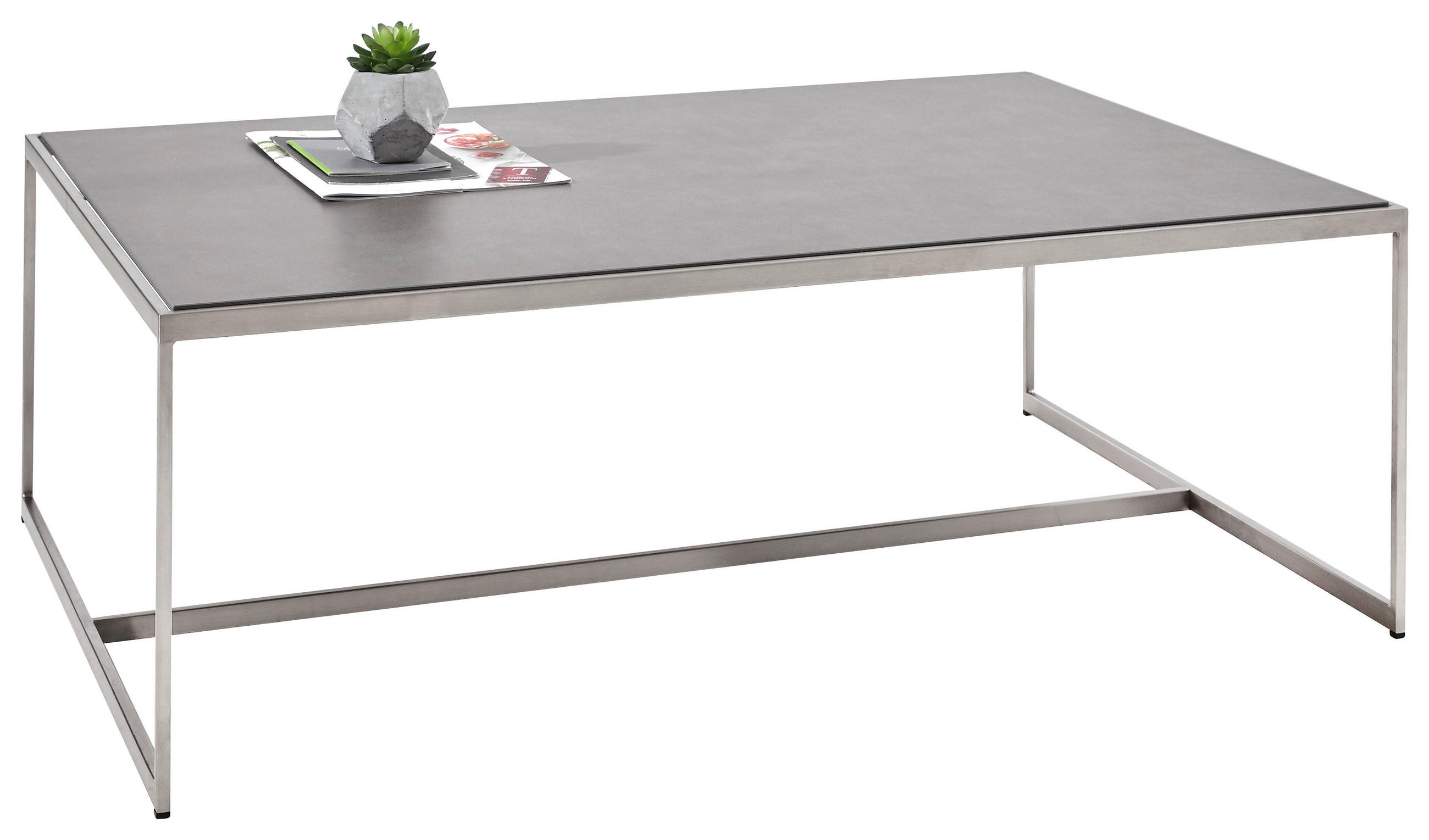 COUCHTISCH 100/70/35 cm quadratisch Schieferfarben  - Schieferfarben/Alufarben, Design, Keramik/Metall (100/70/35cm) - Dieter Knoll