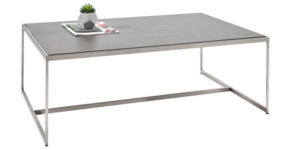 COUCHTISCH 100/70/35 cm quadratisch Schieferfarben  - Schieferfarben/Alufarben, Design, Keramik/Metall (100/70/35cm) - Dieter Knoll
