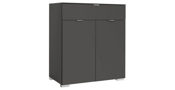 KOMMODE 80/96/40 cm in Anthrazit - Anthrazit/Alufarben, Holzwerkstoff/Kunststoff (80/96/40cm) - Moderano