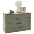 KOMMODE TOSCA  in 120/82,2/46 cm  - Eichefarben/Anthrazit, Design, Holzwerkstoff/Metall (120/82,2/46cm) - Dieter Knoll