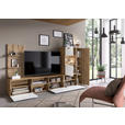 WOHNWAND 4-teilig  in Weiß, Eichefarben   - Eichefarben/Anthrazit, MODERN, Glas/Holzwerkstoff (250cm) - Carryhome