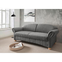 2,5-SITZER in Mikrofaser Graubraun  - Wildeiche/Graubraun, Konventionell, Holz/Textil (198/84/80cm) - Livetastic