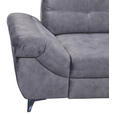 ECKSOFA Grau Velours  - Schwarz/Grau, KONVENTIONELL, Kunststoff/Textil (275/218cm) - Carryhome