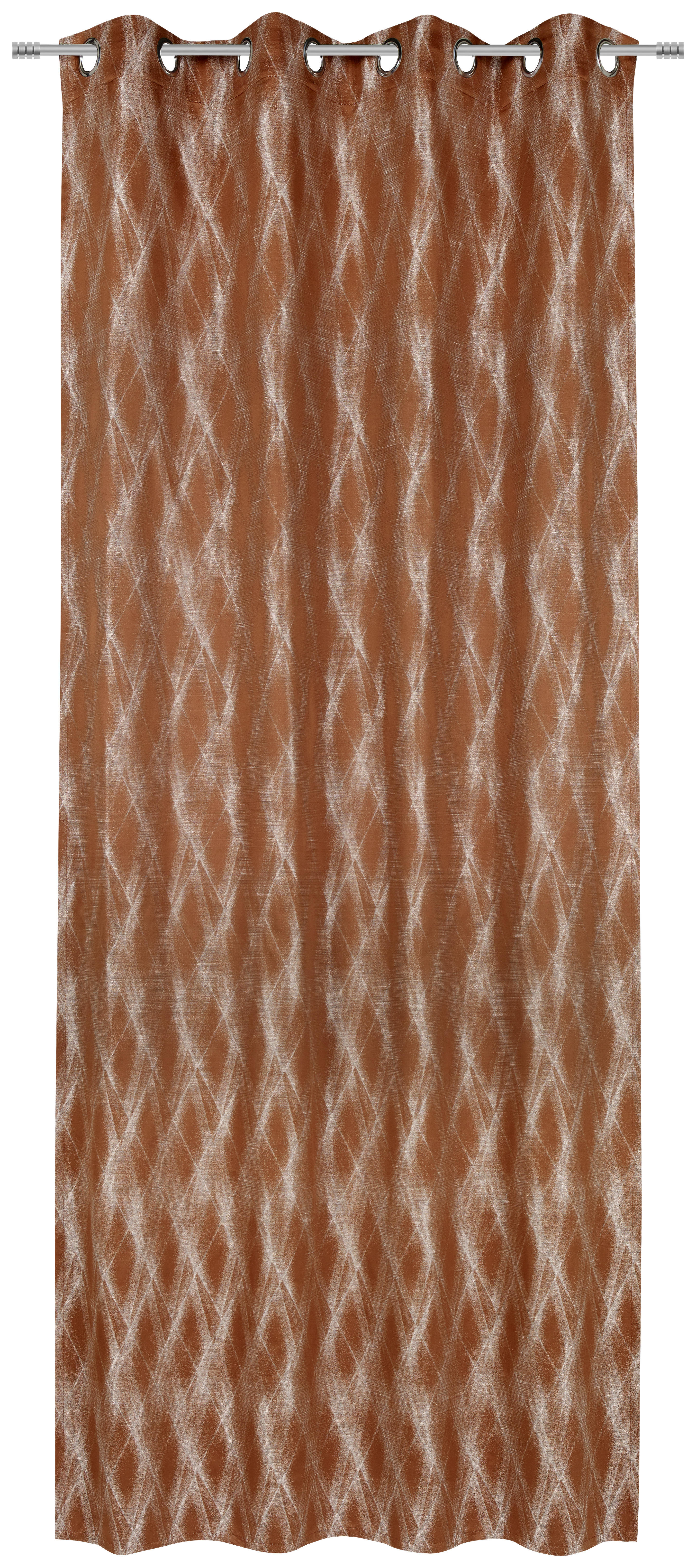 ÖSENSCHAL Narvik blickdicht 135/250 cm   - Beige/Terra cotta, Design, Textil (135/250cm) - Ambiente