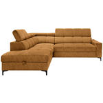 ECKSOFA Dunkelgelb Struktur Bettkasten, Kopfteilverstellung, Liegefläche im Originalstoff  - Dunkelgelb/Schwarz, MODERN, Textil/Metall (212/254cm) - Carryhome