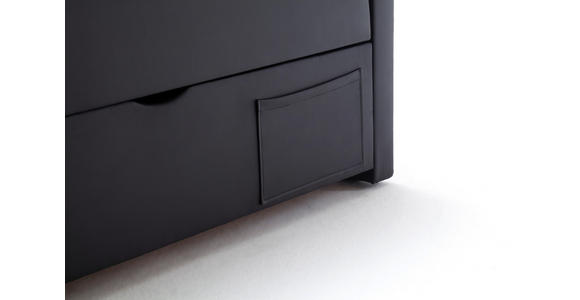 BOXSPRINGBETT 180/200 cm  in Schwarz  - Silberfarben/Schwarz, Design, Kunststoff/Textil (180/200cm) - Xora