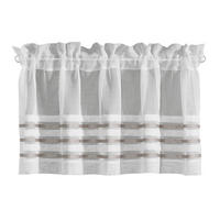 KURZGARDINE   140/45 cm   - Hellbraun/Weiß, Basics, Textil (140/45cm)